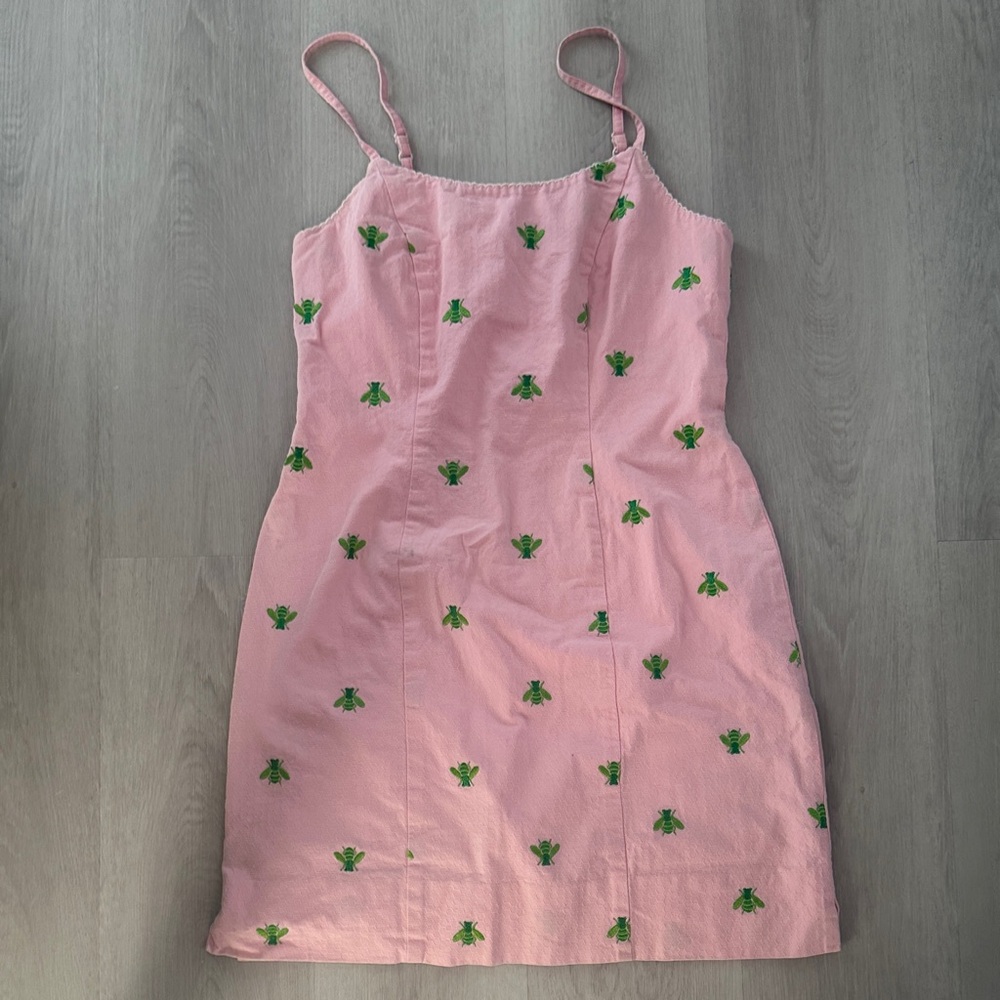 Lilly Pulitzer Pink Floral Embroidered Bee Dress